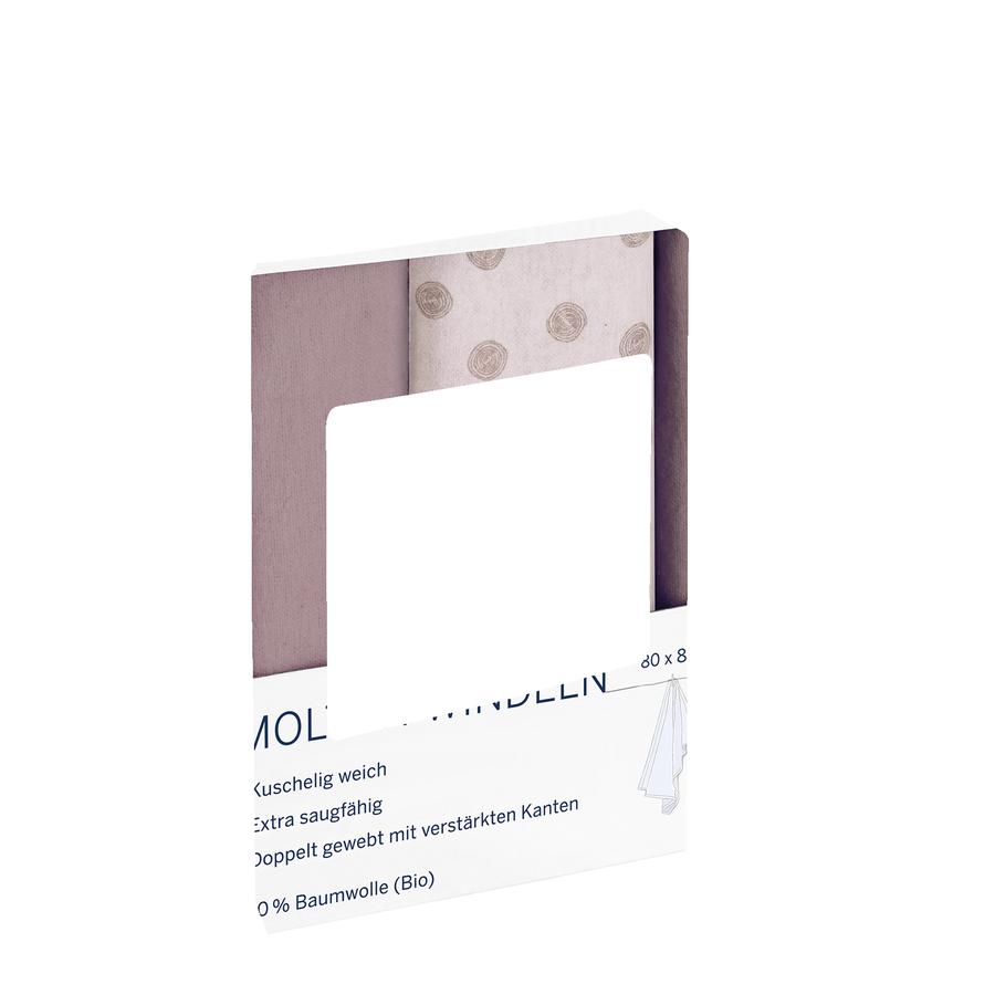 Alvi® Molton-Windeln 3er Pack Curly Dots 80 x 80 cm