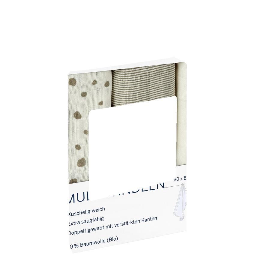 Alvi® Mullwindeln 3er Pack Aqua Dot 80 x 80 cm