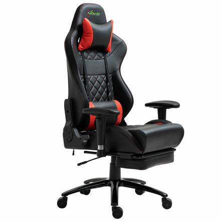 Vinsetto Gaming Stuhl ergonomisches design, mit RGB Blinklichter schwarz/rot