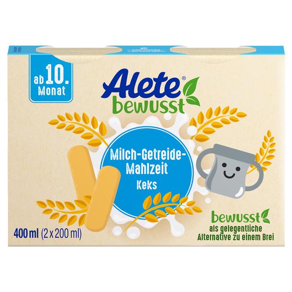 Alete Milch-Getreide-Mahlzeit Keks 400 ml ( 2 x 200ml) ab dem 10. Monat
