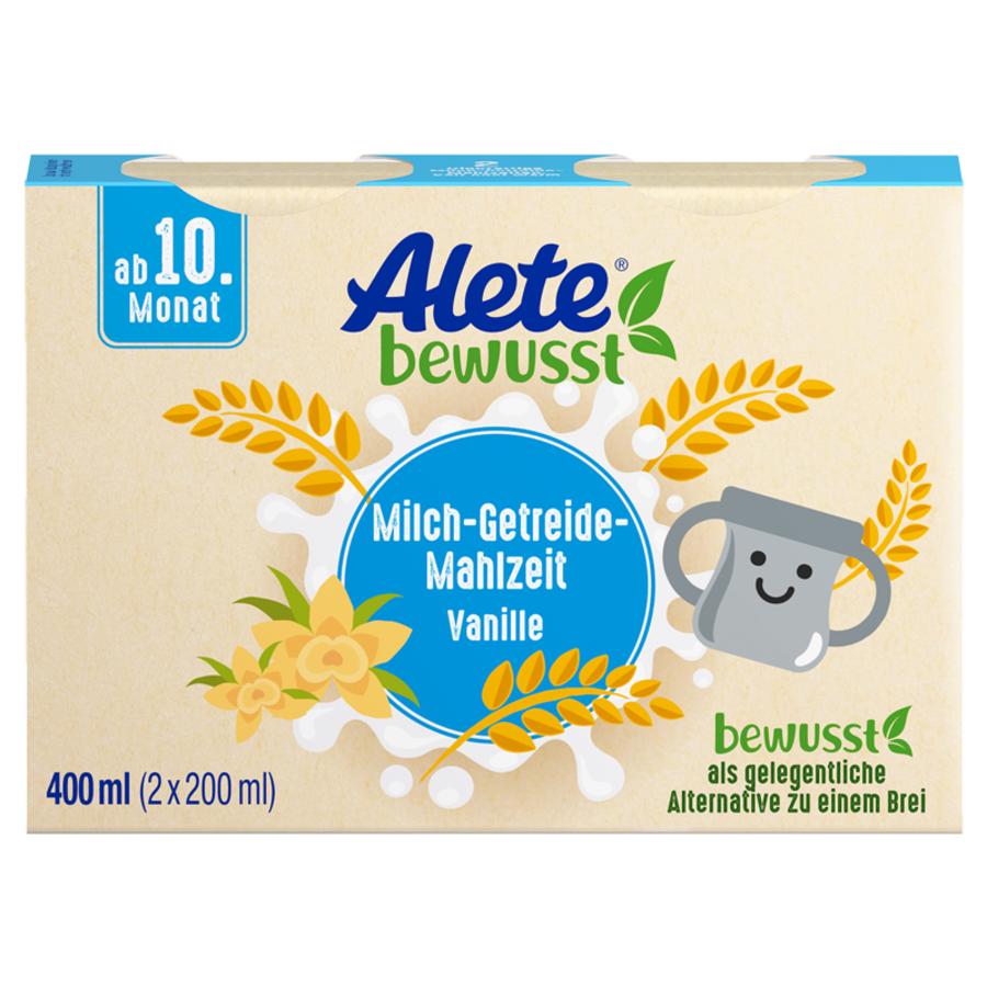 Alete Milch-Getreide-Mahlzeit Vanille 400 ml (2 x 200 ml) ab dem 10. Monat
