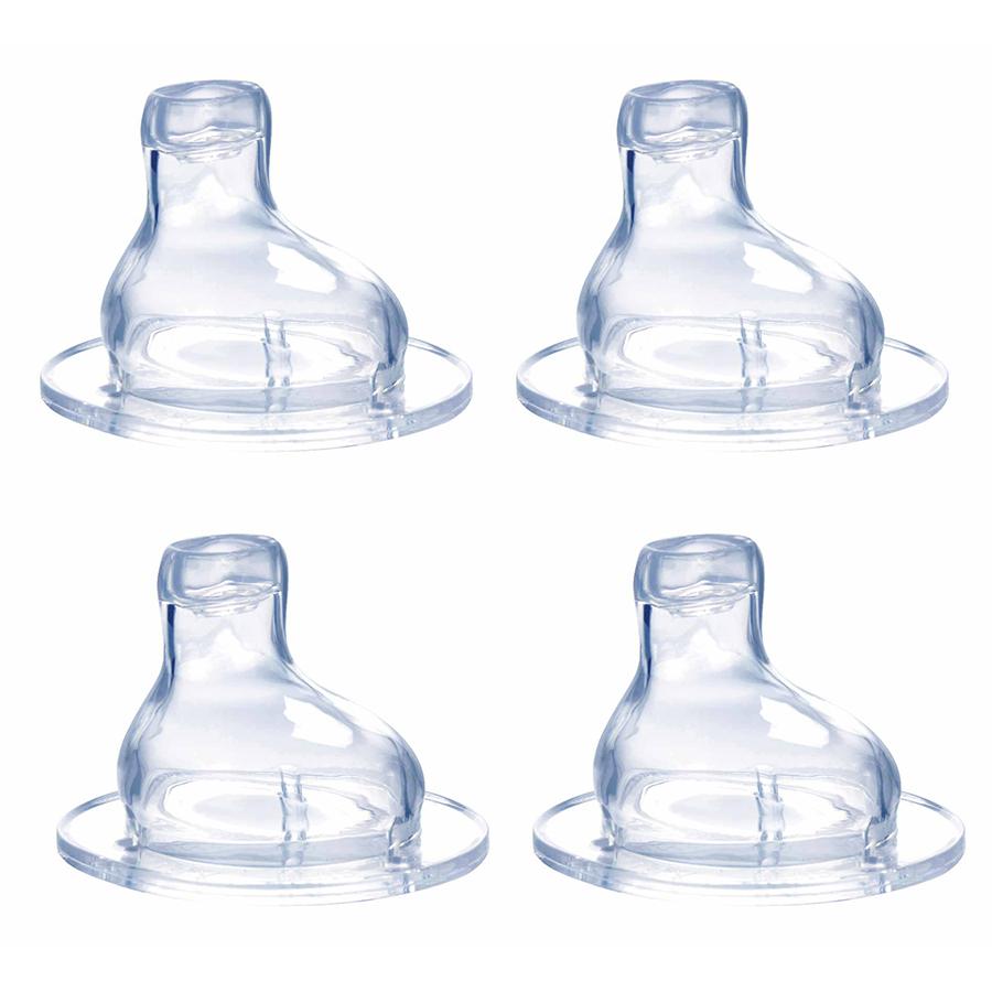 Nûby silikone spildsikker sutteflaske til flasker med bred hals pakke med 4 stk.