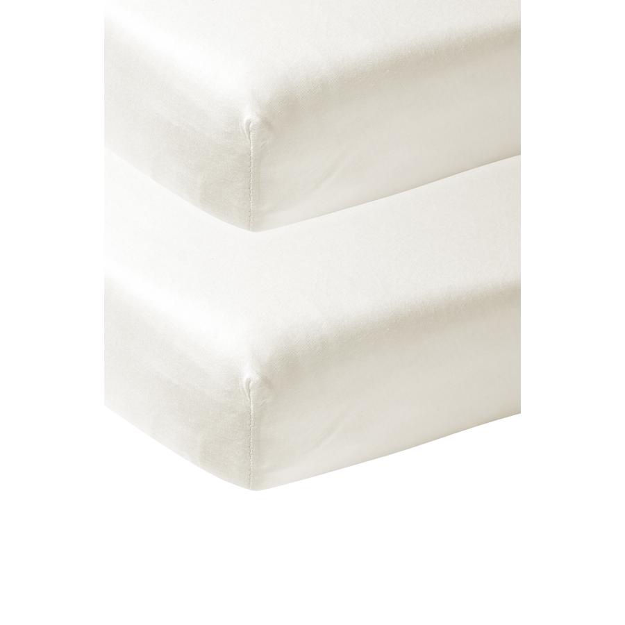 Meyco Jersey spændelagen 2-pak 40 x 80 cm off white 