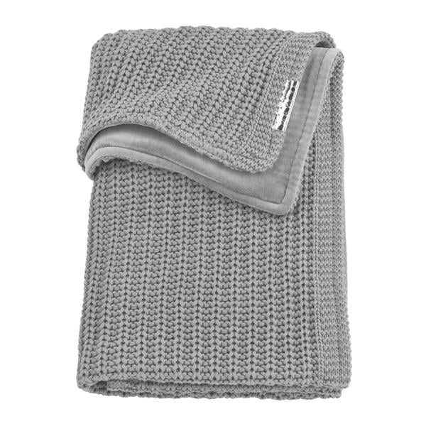 Meyco Dětská deka pletená Herringbone šedá velvet 75 x 100