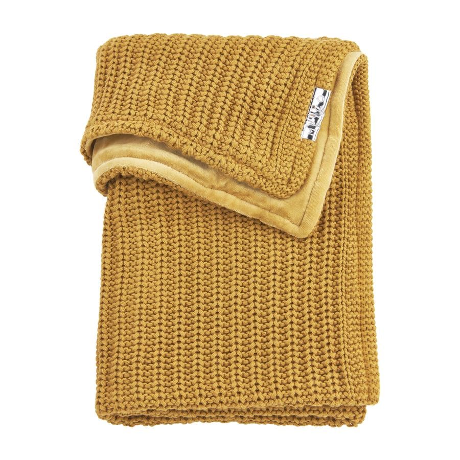Meyco Coperta per bambini a maglia a spina di pesce miele oro velvet 75 x 100