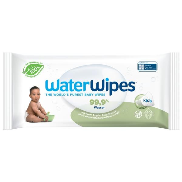 WaterWipes Vauvapyyhkeet, Lapset, biohajoava, 60 pyyhettä, 60 kpl.