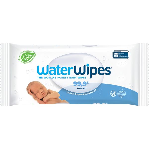 WaterWipes Babyservietter, biologisk nedbrytbare, 60 kluter