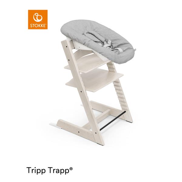 STOKKE® Tripp Trapp® Hochstuhl Buche Whitewash inkl. Newborn Set™ Grey
