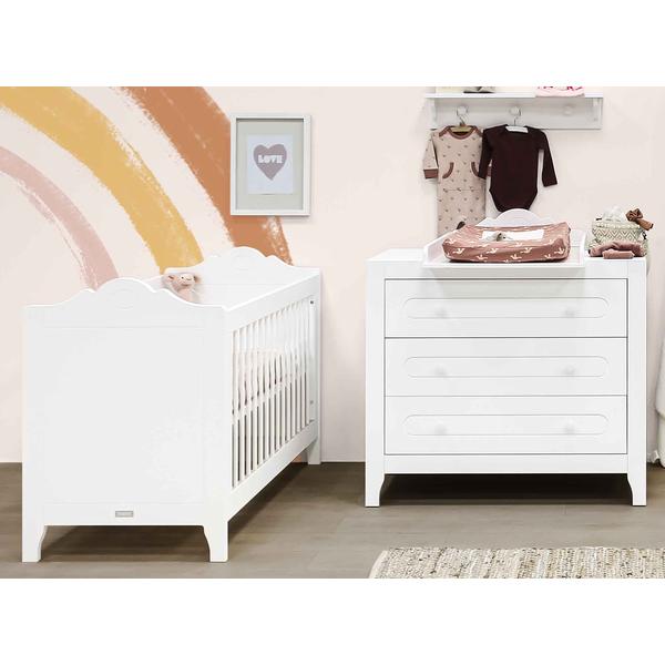 Bopita Babyværelse Evi 2-delt 60 x 120 cm hvid med skiftemåtte
