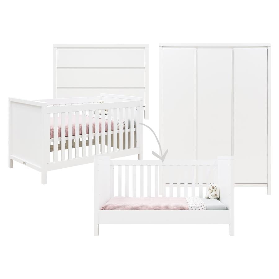 Bopita Babyværelse Corsica 3-delt 70 x 140 cm konvertibel hvid