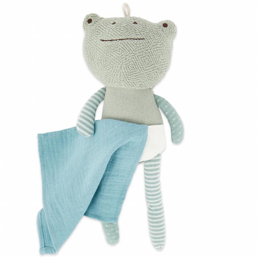 bieco Cuddly toy frog duża z szalikiem