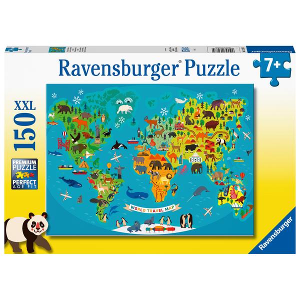 Ravensburger Puzzle XXL 150 deler - Kart over dyrenes verden
