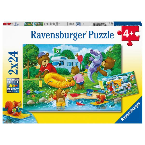 Ravensburger 2 x 24 puzzel - Familie beer gaat kamperen