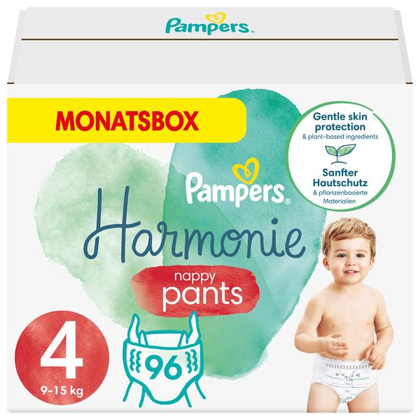 Pampers Harmonie Pants, Gr.4 Maxi, 9-15kg Monatsbox (1x 96 Höschenwindeln)