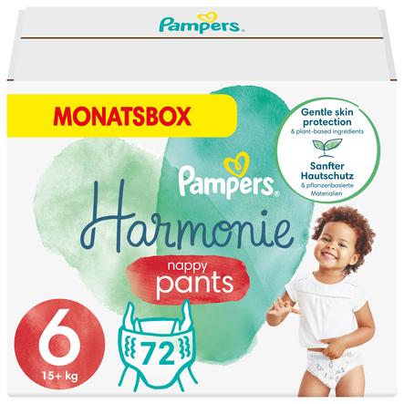 Pampers Harmonie Pants, talla 6 Junior , caja mensual de 15+kg (1x 72 pañales)