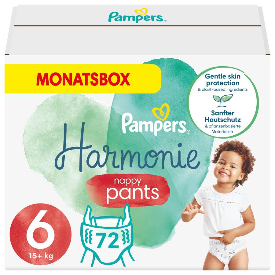 Pampers Harmonie Pants, taglia 6 Junior , 15+kg scatola mensile (1x 72 pannolini