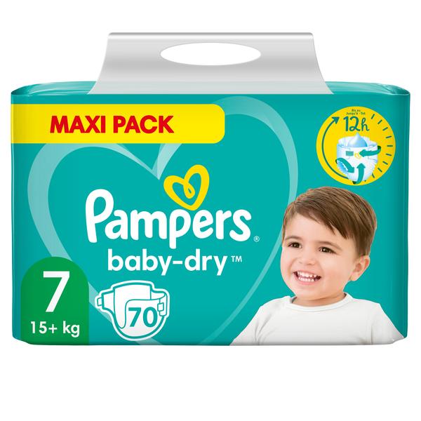 Pampers Baby Dry, Gr.7 Extra Large , 15+kg, Maxi Pack (1x 70 bleer)