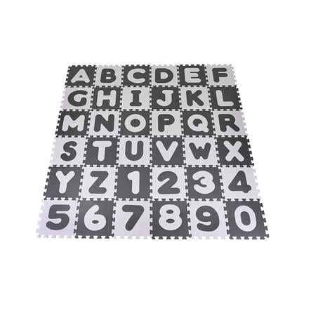 knorr® toys Dalles puzzle enfant alphabet et chiffres gris/blanc