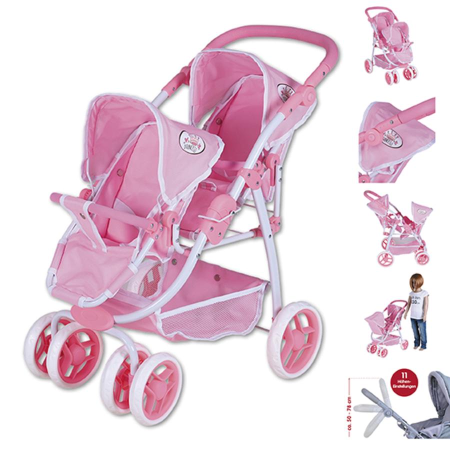 knorr® toys Bliźniaczy wózek dla lalek - princess white rose