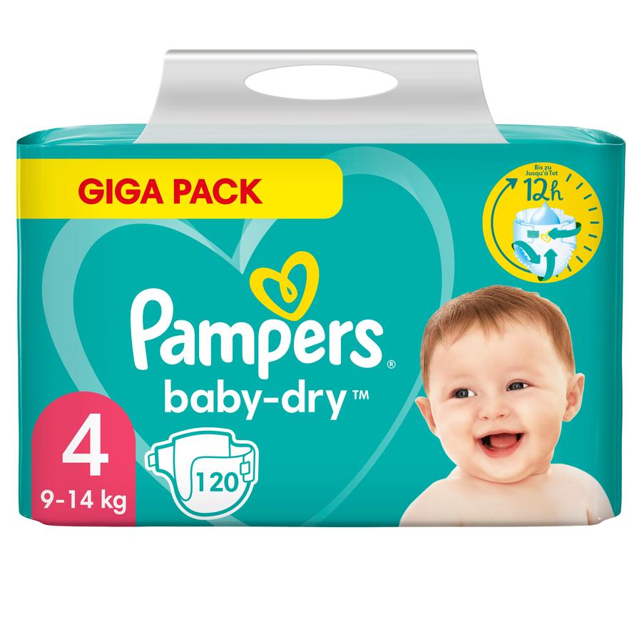 Pampers Baby Dry, Gr.4 Maxi, 9-14kg, Giga Pack (1x 120 bleier)