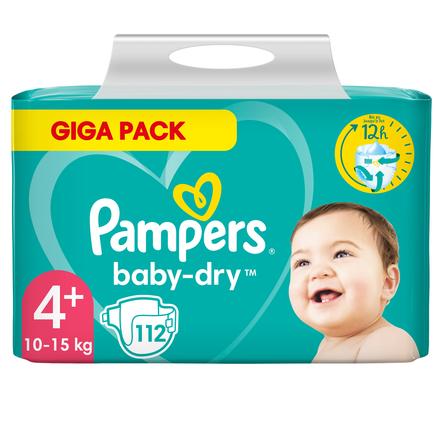 Pampers Baby Dry, Gr.4+ Maxi Plus, 10-15 kg, Giga Pack (1x 112 bleier)