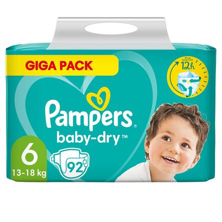 Pampers Baby Dry, Gr.6 Extra Large , 13-18kg, Giga Pack (1x 92 pañales)