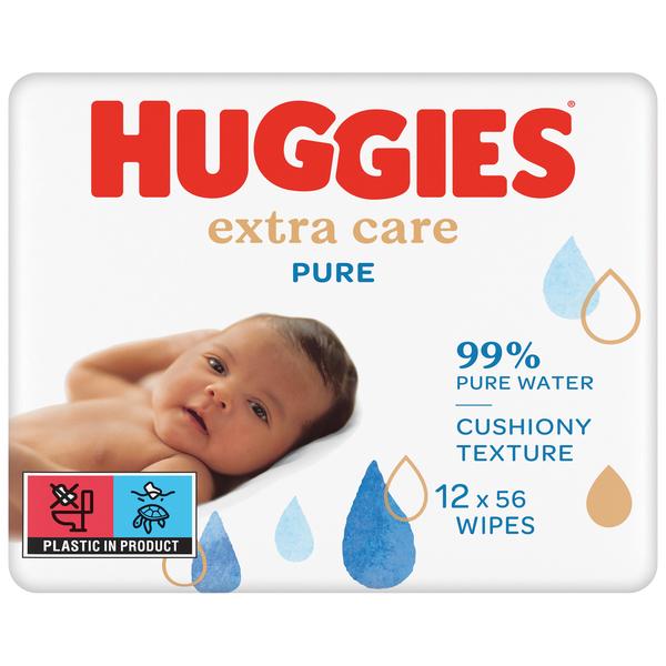 Huggies Baby Feuchttücher Pure Extra Care 672 Tücher (12 x 56 Stk)