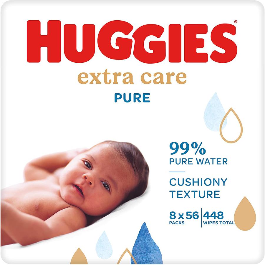 Huggies Baby våtservietter Pure Extra Care 8 x 56 våtservietter