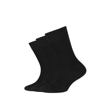 Ponožky Camano black 3-pack organic cotton 