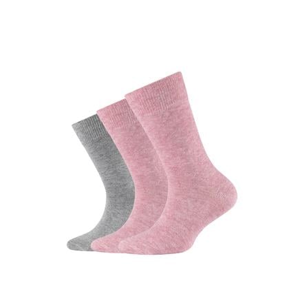 Camano sokker pink melange 3-pak økologisk cotton 