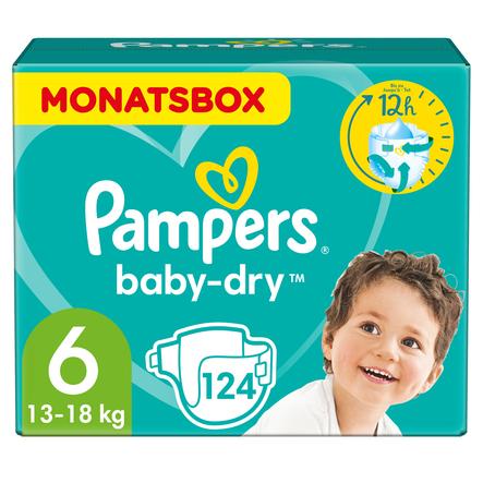 Pampers Baby-Dry stl 6 Extra Large (16+ kg) Månadsförpackning 124 stycken