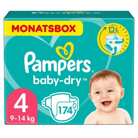 1 x 174 Stück 1er Pack 9-14 kg Gr Monatsbox 4 Pampers Baby-Dry Windeln 