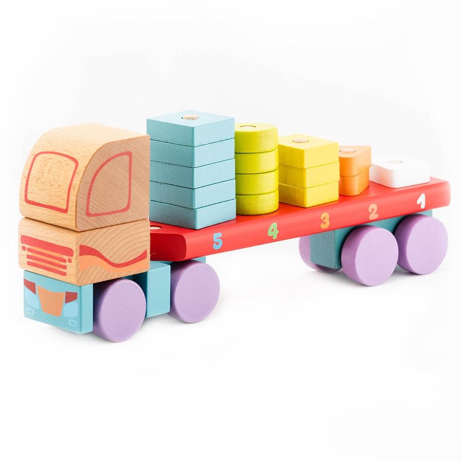 Cubika Toys Leksaksbil i trä med geometriska figurer LM-13