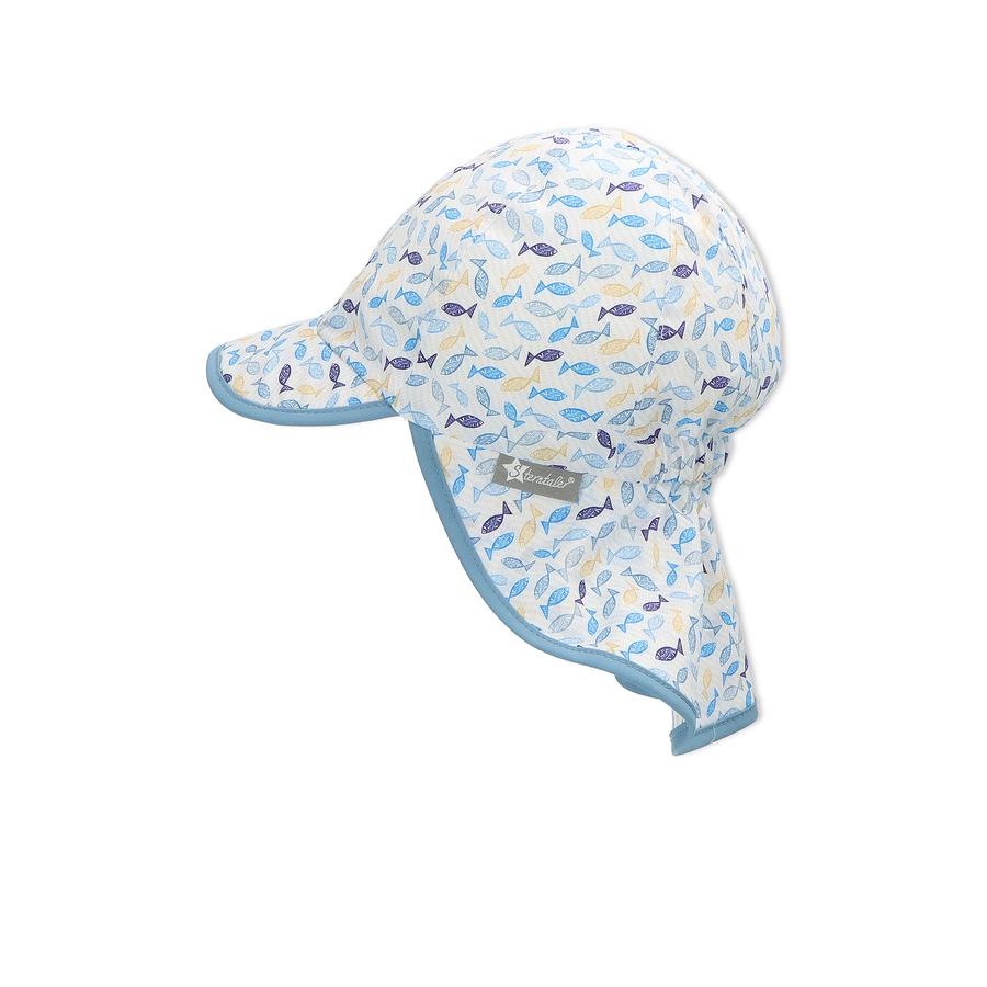 Sterntaler Peaked cap med nakkebeskyttelse hvid