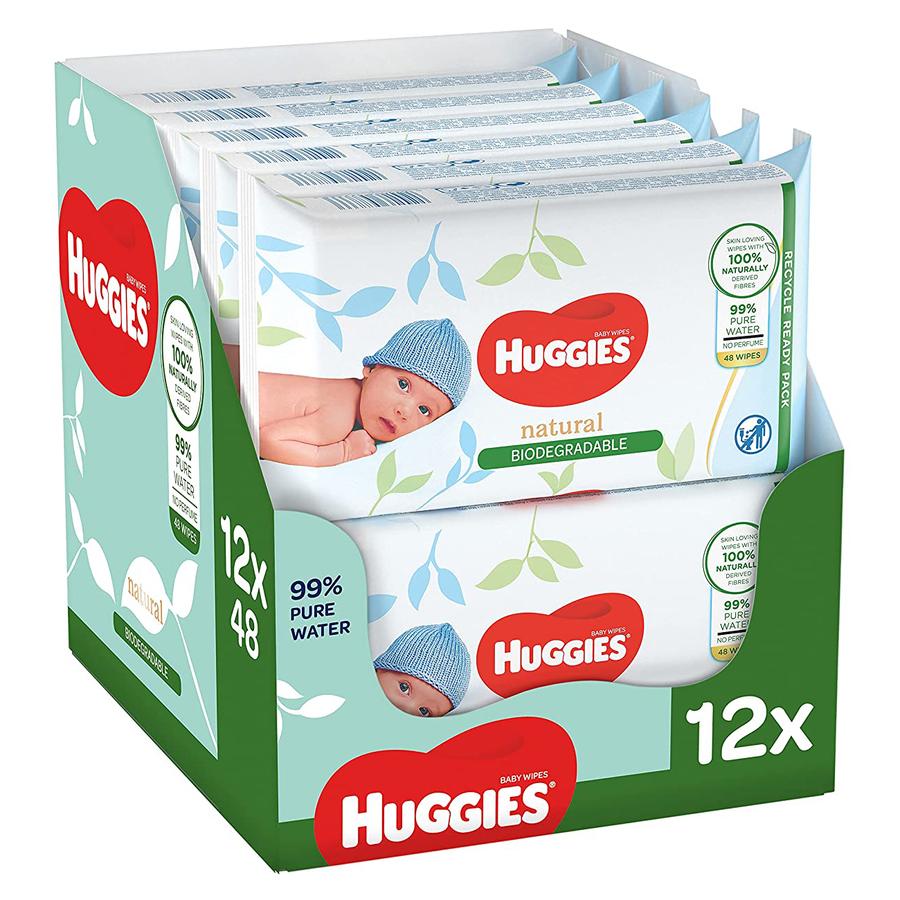 Huggies Baby Feuchttücher Natural 12 x 48 Tücher