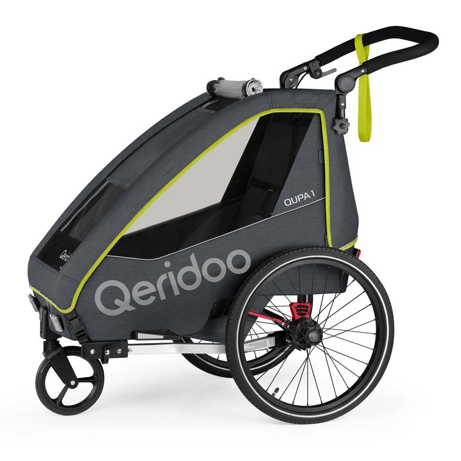 Qeridoo® Remorque de vélo enfant QUPA 1 Lime