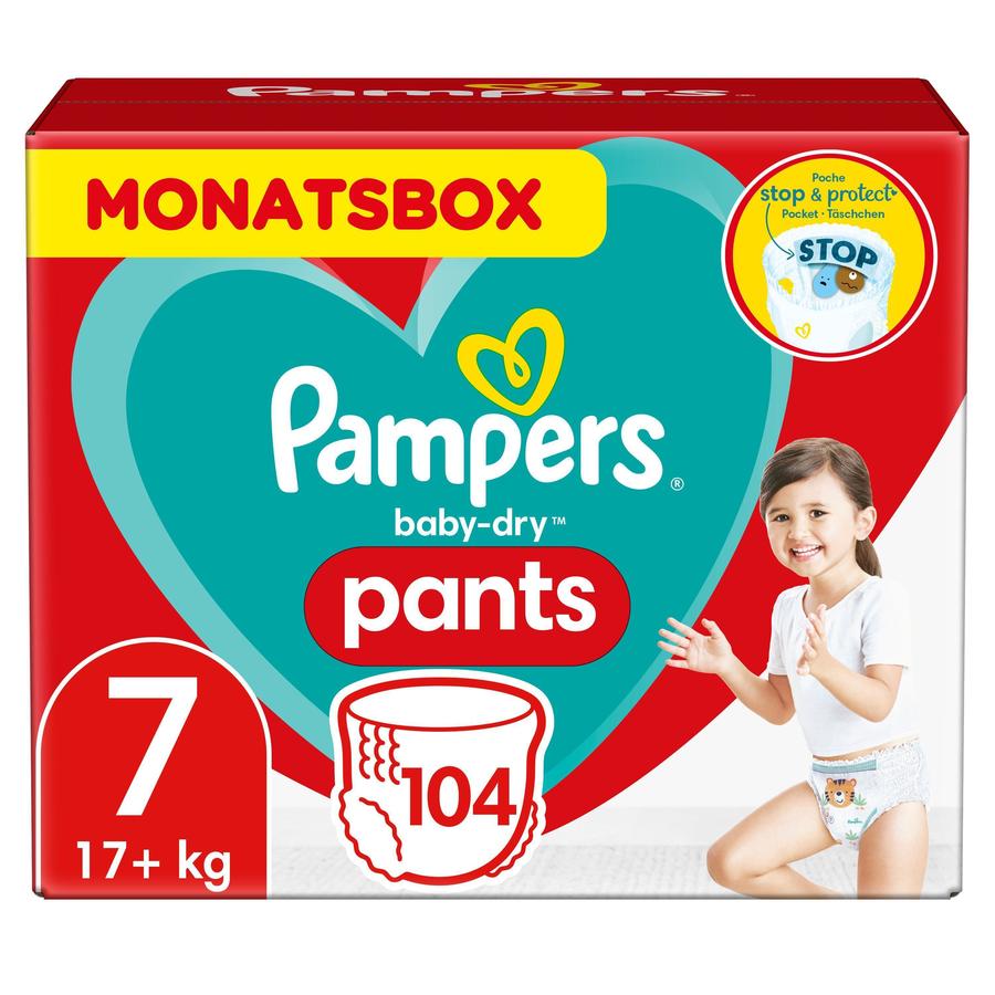 Pampers Baby Dry Pants Gr. 7 Extra Large Plus 104 Luiers 17+ kg Month box
