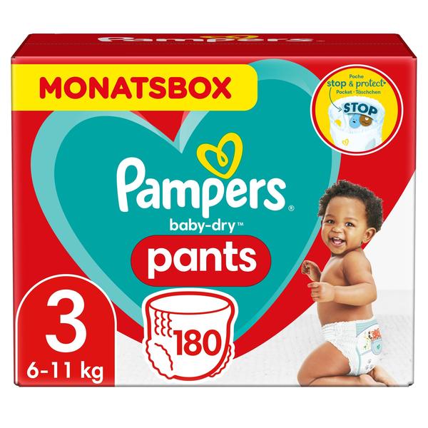 Pampers Couches culottes Baby Dry Pants T. 3 midi 6-11 kg pack mensuel 180 pcs