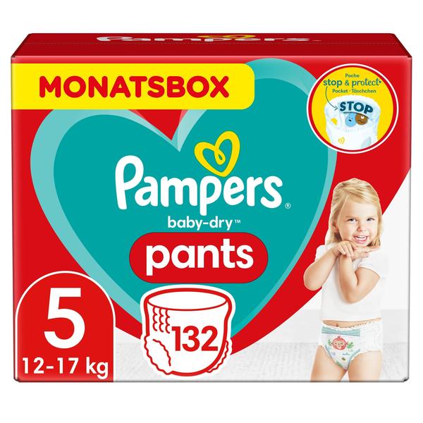 Pampers Couches culottes Baby Dry Pants T. 5 pack mensuel 12-17 kg 132 pcs