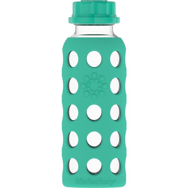 LIFEFACTORY Bottiglia per bambini in vetro verde 250 ml 