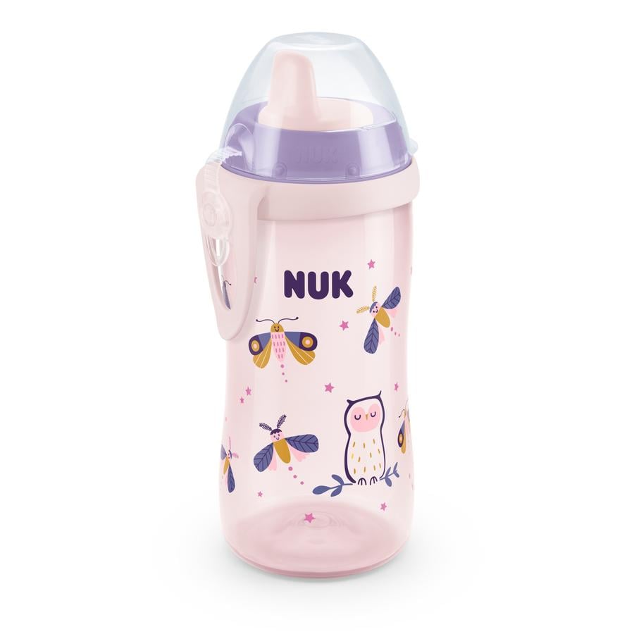 NUK Trinkflasche Kiddy Cup Glow in the Dark in rosa, 300ml
