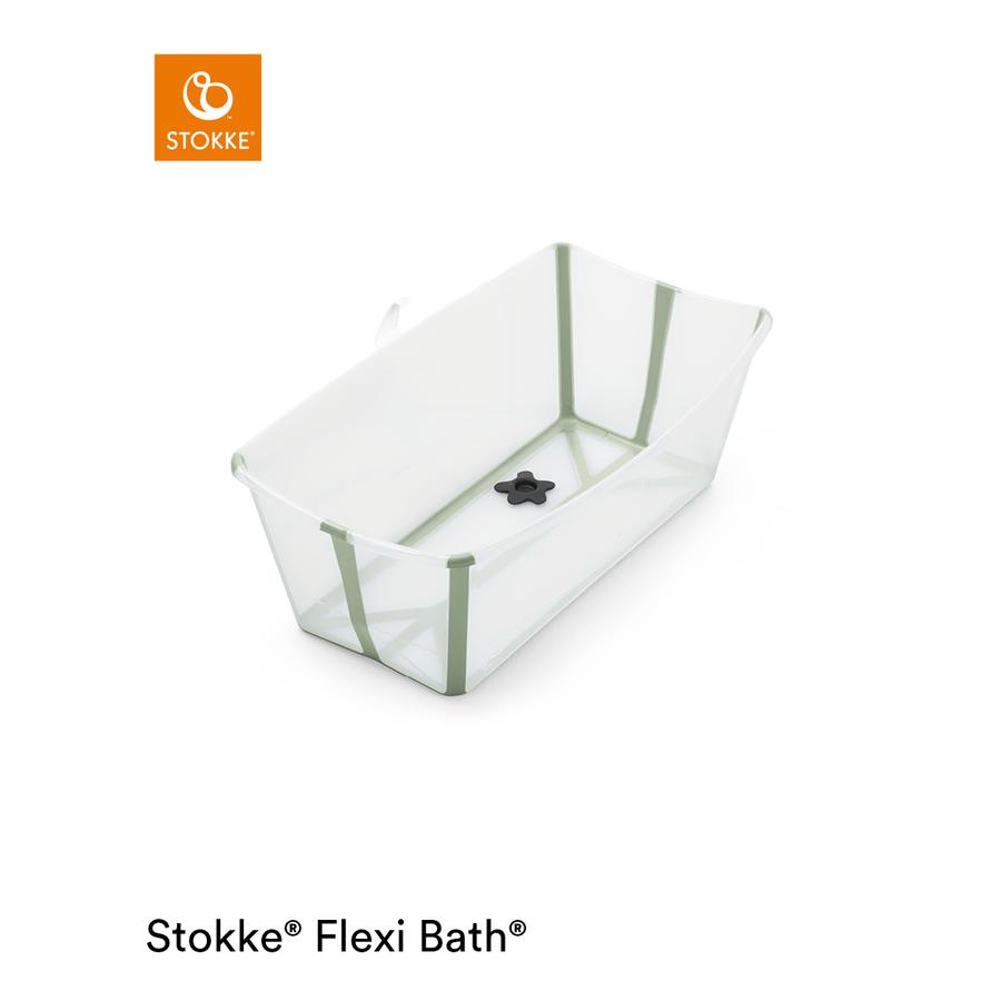STOKKE® Badewanne Flexi Bath™ Set mit hitzeempfindlichem Stöpsel transparent grün ab der Geburt 