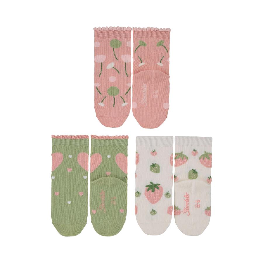 Sterntaler Vauvan sukat 3-pack Kukkia vaaleanpunainen Pale Pinkki
