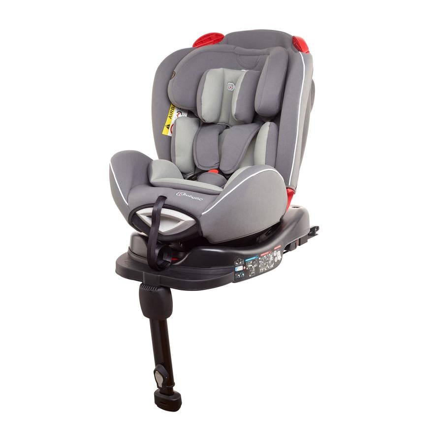 babyGO Kindersitz Fixleg Rotation 360 Grey