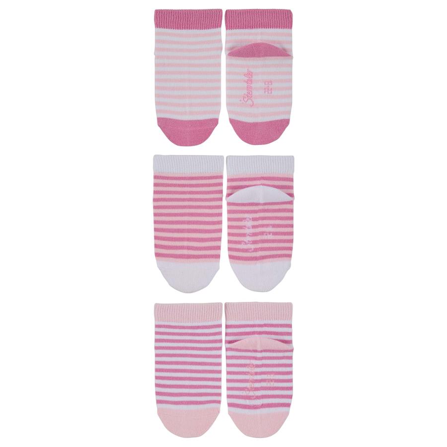 Sterntaler Sneaker sokker 3-pak stripete rosa