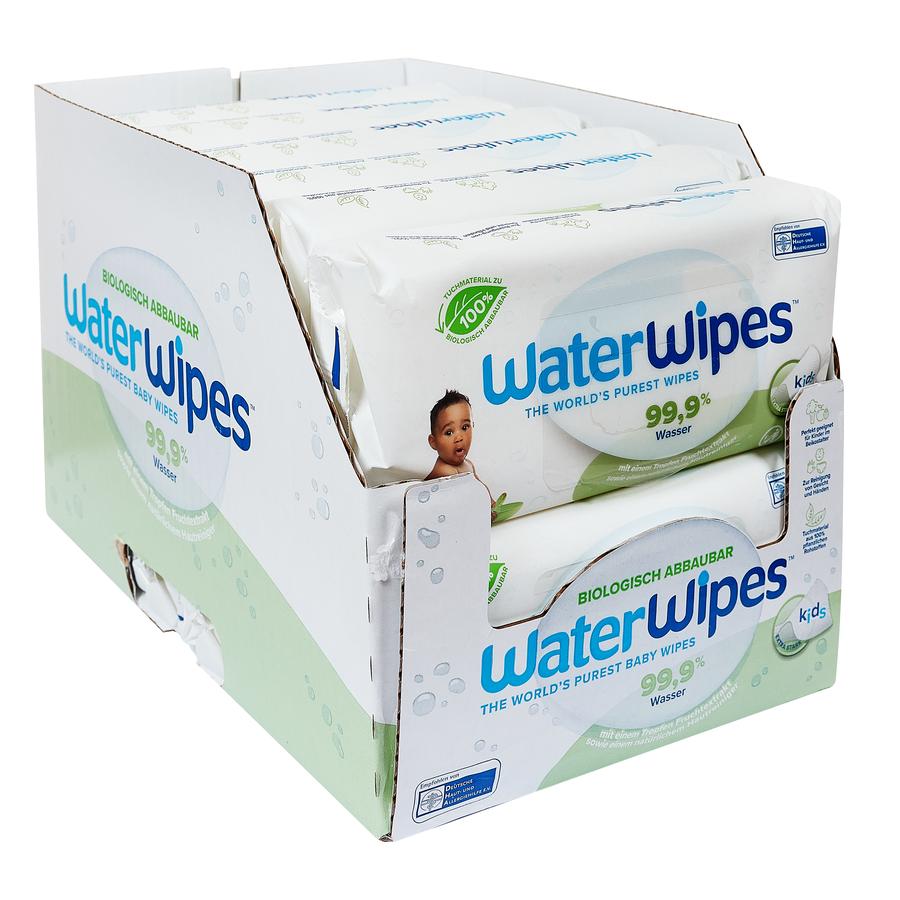 WaterWipes Baby våtservetter, barn, biologiskt nedbrytbara, 12 x 60 våtservetter (720 st)