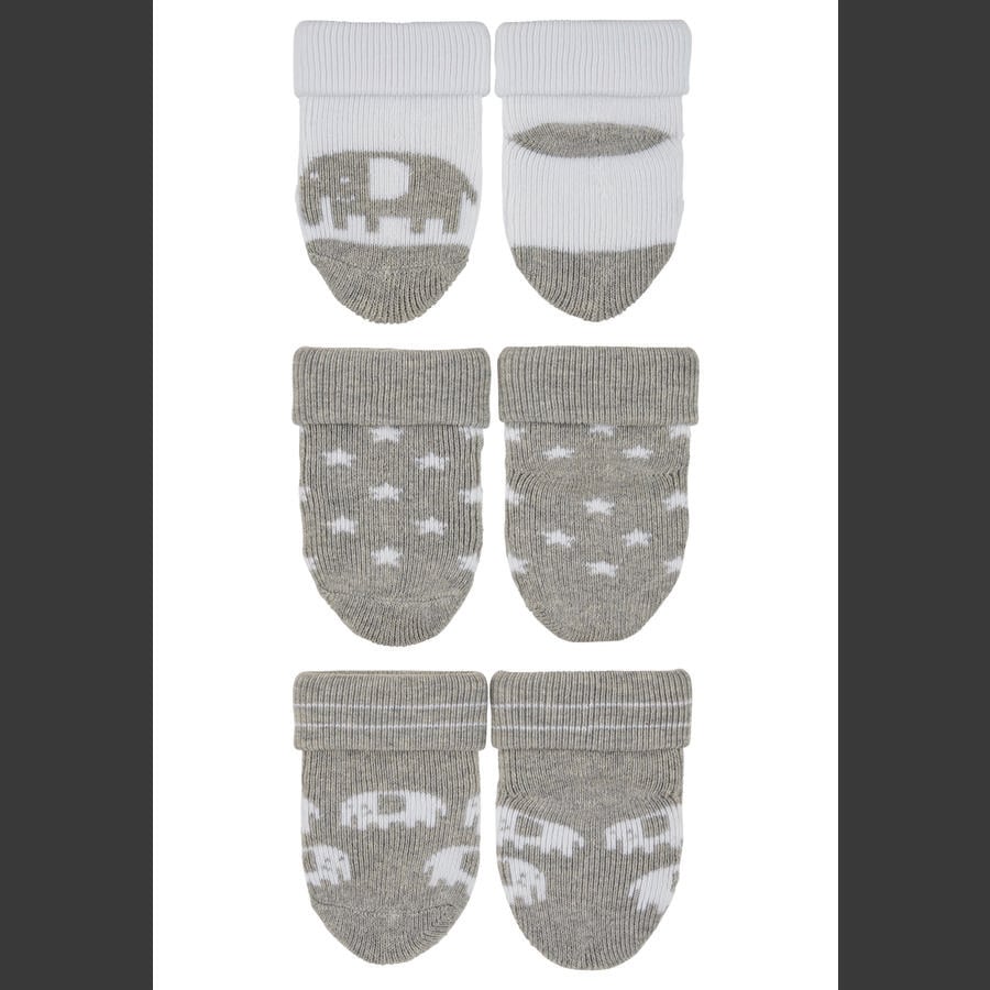 Sterntaler První dětské ponožky 3-pack Elephant Light Grey