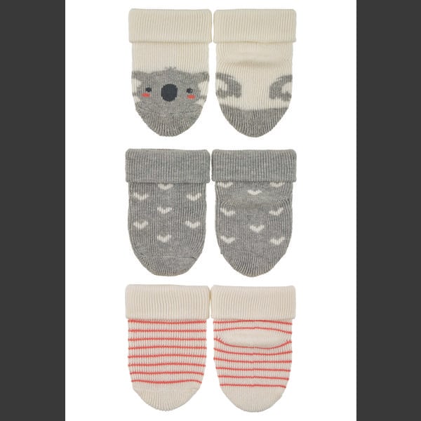 Sterntaler First Baby Socks 3-Pack Koala pink