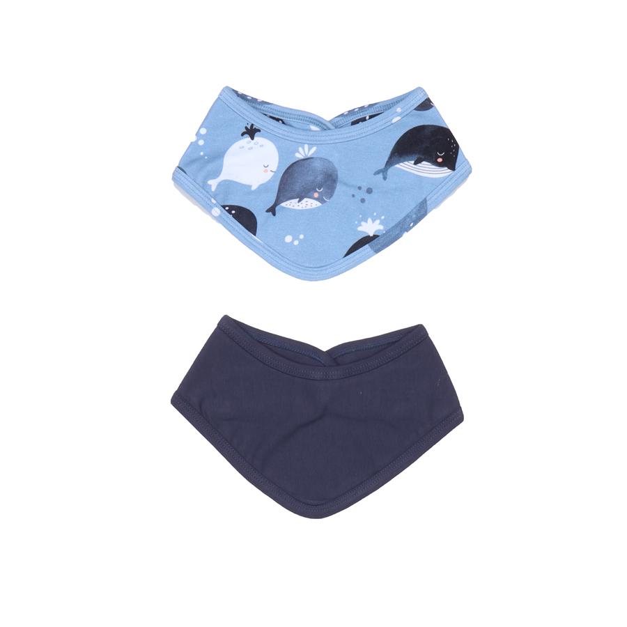 Wal kiddy  Driehoekige sjaal Cute Whale s blauw 2-pack