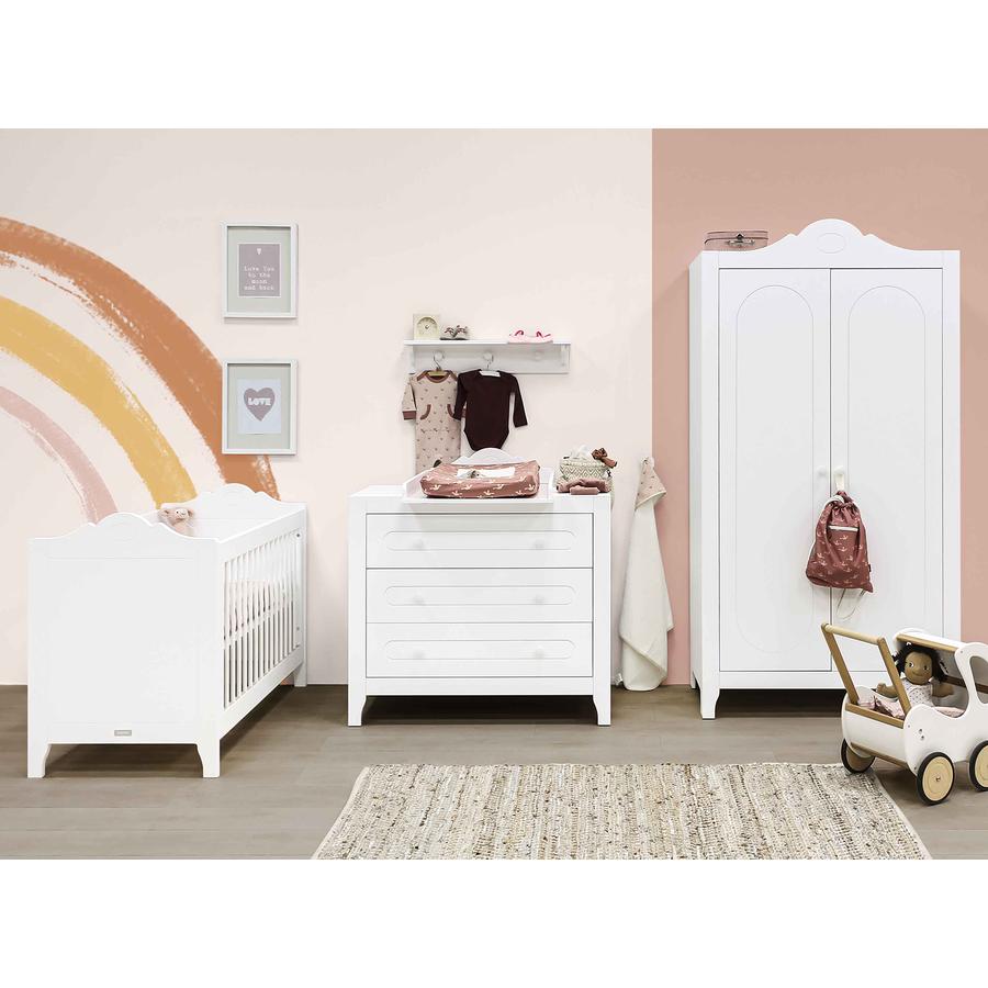 Bopita Evi 3-delige babykamer 60 x 120 cm wit met aankleedkussen